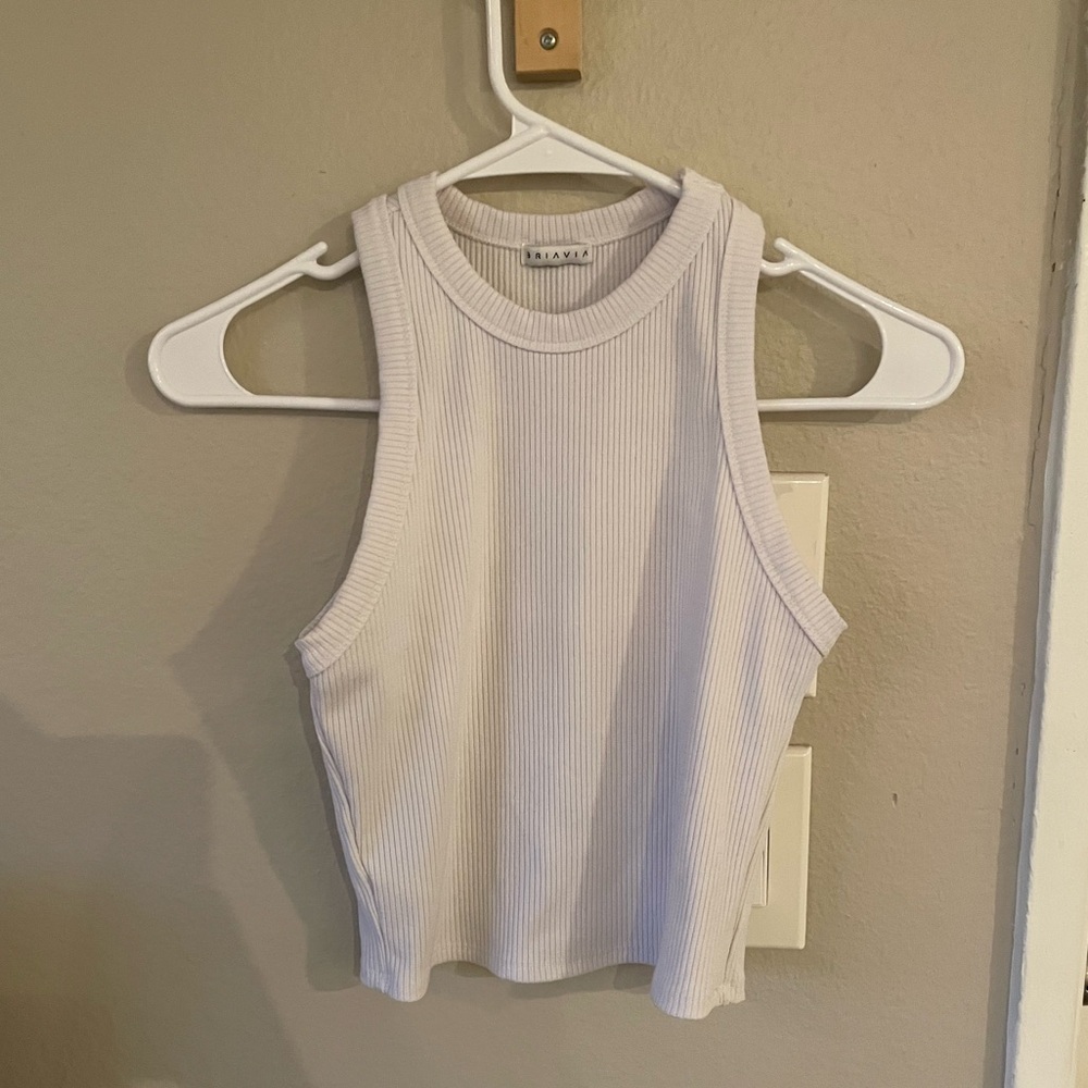BRIAVIA Bridgewater Ribbed Tank Top White, Size S